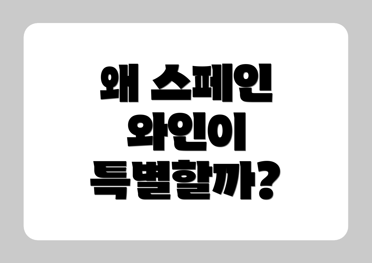 왜 스페인 와인이 특별할까?