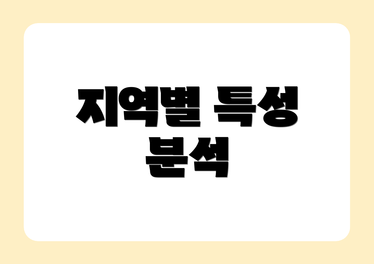 지역별 특성 분석
