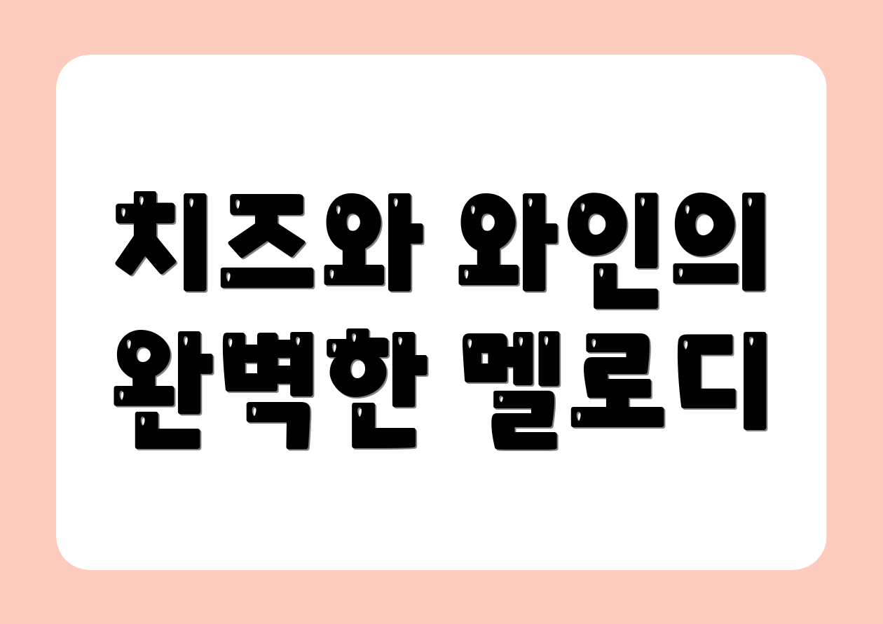 치즈와 와인의 완벽한 멜로디