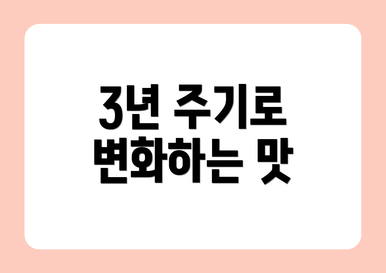 3년 주기로 변화하는 맛