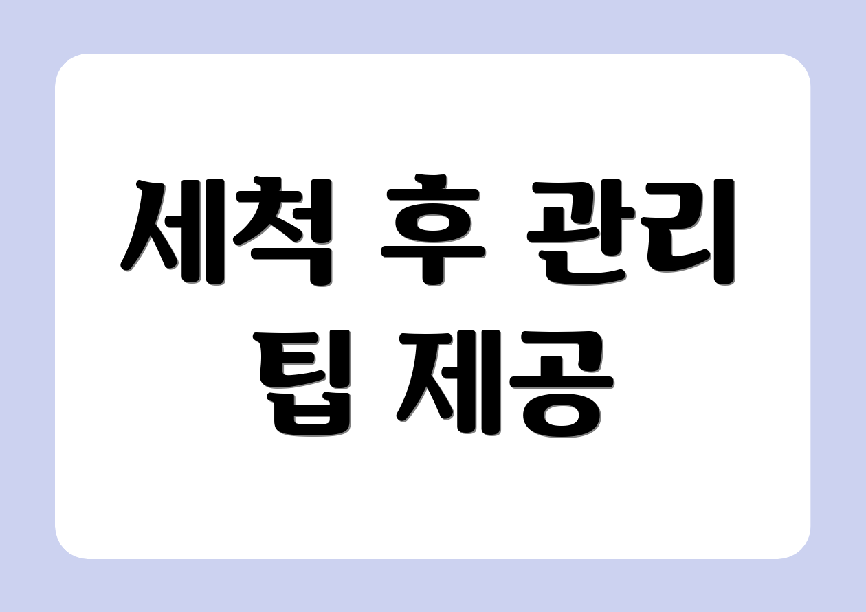 세척 후 관리 팁 제공