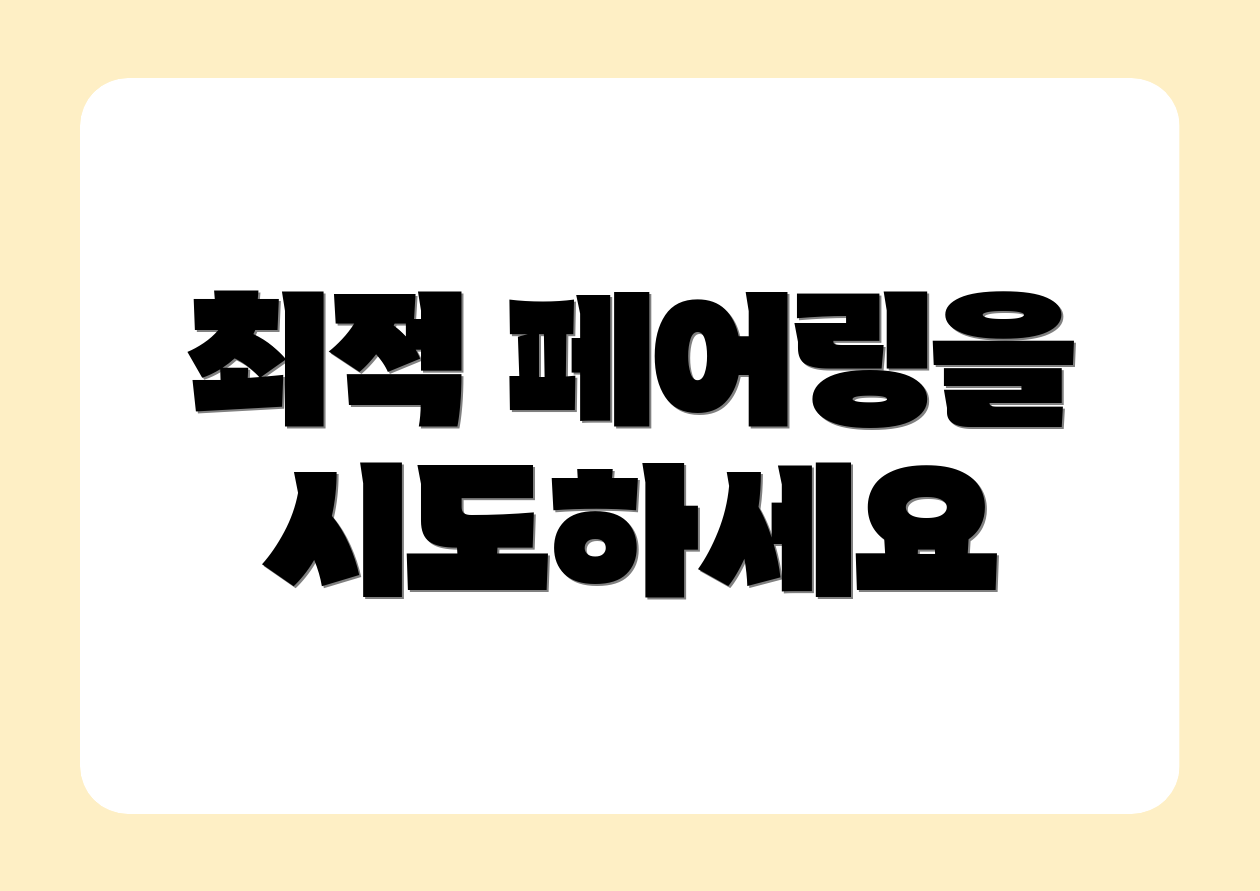 최적 페어링을 시도하세요