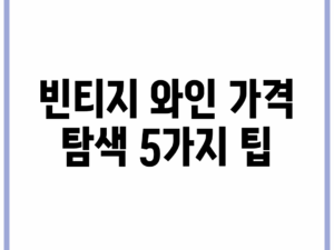 빈티지 와인 가격 탐색 5가지 팁